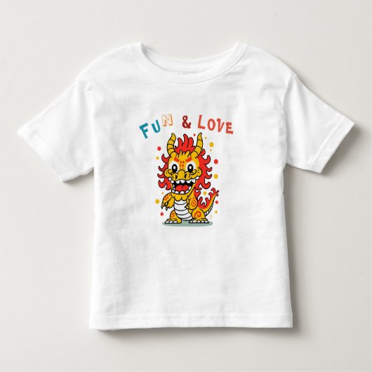 Fun Carton Dragon Chinesisches Neujahr Fu Kinder G Kleinkind T-shirt (Vorderseite)