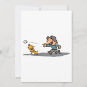 Fun Cartoon Boy and Dog Playing Fetch Einladung (Vorderseite)