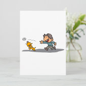 Fun Cartoon Boy and Dog Playing Fetch Einladung