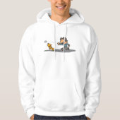 Fun Cartoon Boy and Dog Playing Fetch Hoodie (Vorderseite)