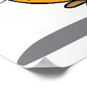 Fun Cartoon Boy and Dog Playing Fetch Poster (Ecke)