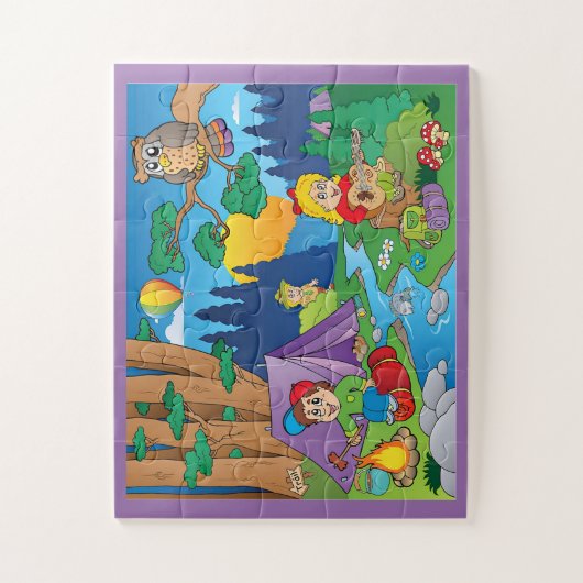 Fun Cartoon Camping Puzzle (Vertikal)