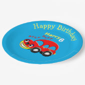Fun Cartoon Car Thema Geburtstag Pappteller (Schrägansicht)