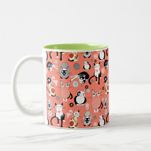 Fun Cartoon Cats Kaffee Tasse (Links)
