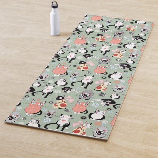 Fun Cartoon Cats Yoga Mat Yogamatte (Beispiel)