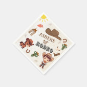 Fun Cartoon Cowboy | Kids Wild West Birthday Serviette (Ecke)