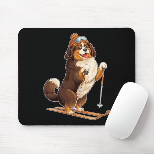 Fun Cartoon Dog Skigenuss Mousepad (Mit Mouse)