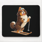 Fun Cartoon Dog Skigenuss Mousepad (Vorne)
