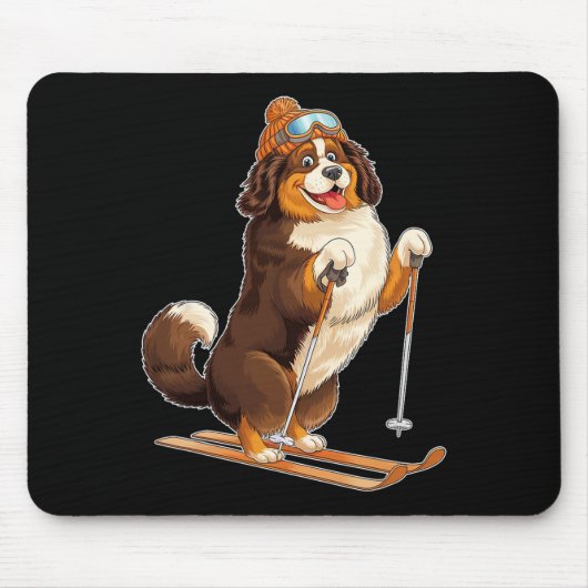 Fun Cartoon Dog Skigenuss Mousepad (Vorne)