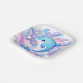 Fun Cartoon Dolphin Babydusche Pappteller (Gewinkelt)