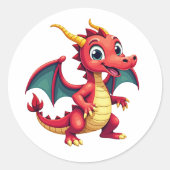 Fun Cartoon Dragon Sticker (Vorderseite)