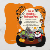 Fun Cartoon Halloween Monster Kostüm Party-Gruppe, Einladung (Vorne/Hinten)
