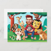 Fun Cartoon Image Messi niedlicher Tiere Postkarte (Vorne/Hinten)