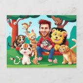 Fun Cartoon Image Messi niedlicher Tiere Postkarte (Vorderseite)