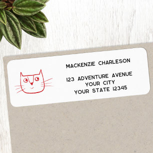Fun Cartoon KatzenPersonalisierte Rücksendeadresse