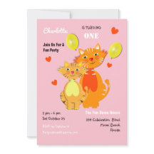 Fun Cartoon Kitty Cats Adorable Geburtstagsparty
