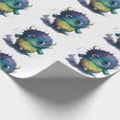 Fun Cartoon Monster Design Geschenkpapier (Ecke)