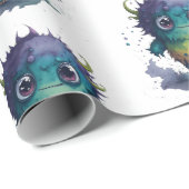 Fun Cartoon Monster Design Geschenkpapier (Rolleneckpunkt)