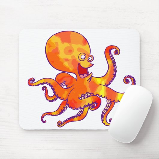 Fun Cartoon Octopus Mousepad (Mit Mouse)