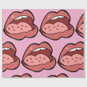 Fun Cartoon Open Mouth and Lips Geschenkpapier (Flach)