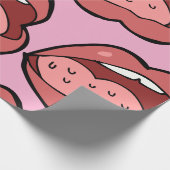 Fun Cartoon Open Mouth and Lips Geschenkpapier (Ecke)