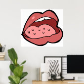 Fun Cartoon Open Mouth and Lips Poster (Heimbüro)