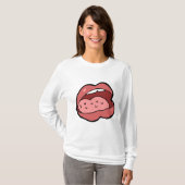 Fun Cartoon Open Mouth and Lips T-Shirt (Vorne ganz)