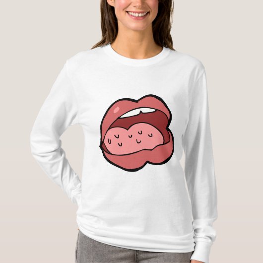 Fun Cartoon Open Mouth and Lips T-Shirt (Vorderseite)