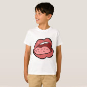 Fun Cartoon Open Mouth and Lips T-Shirt (Vorne ganz)