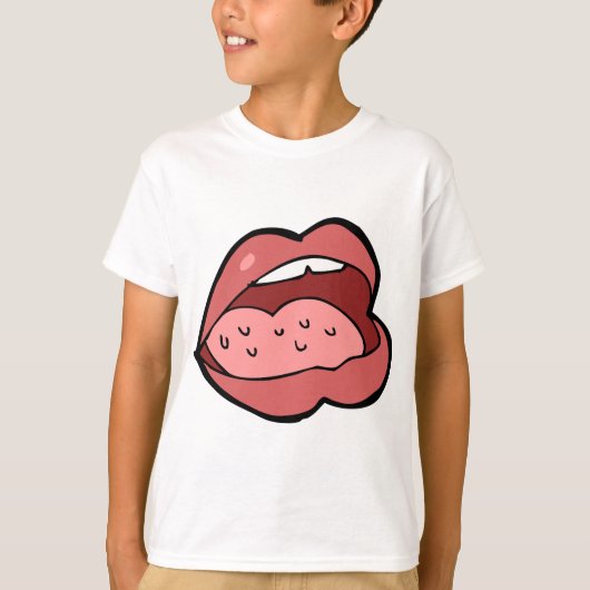 Fun Cartoon Open Mouth and Lips T-Shirt (Vorderseite)
