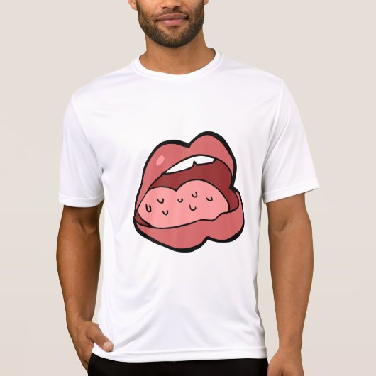 Fun Cartoon Open Mouth and Lips T-Shirt (Vorderseite)