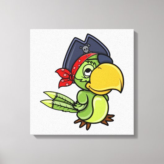Fun Cartoon Pirate Parrot Leinwanddruck (Vorderseite)