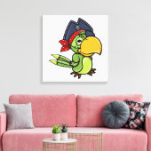 Fun Cartoon Pirate Parrot Leinwanddruck (Insitu (Wohnzimmer))