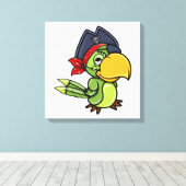 Fun Cartoon Pirate Parrot Leinwanddruck (Insitu (Holzboden))