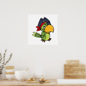 Fun Cartoon Pirate Parrot Poster (Küche)