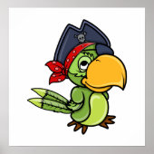 Fun Cartoon Pirate Parrot Poster (Vorne)