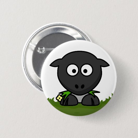 Fun Cartoon Round Sheep Button (Vorne & Hinten)