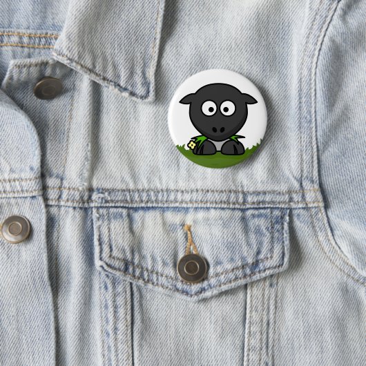 Fun Cartoon Round Sheep Button (Beispiel)
