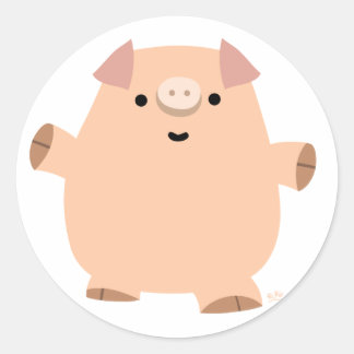 Fun Cartoon Schweinekleber Runder Aufkleber