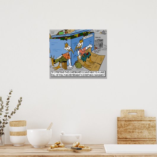 Fun Cartoon über das Rentenposter Poster (Küche)