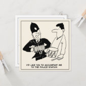 Fun Cartoon von Policeman frage Menschen, ihn zu b Karte (Vorderseite/Rückseite Beispiel)