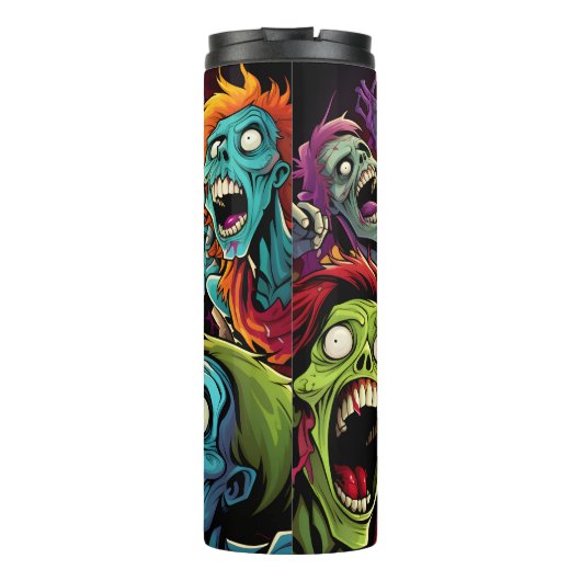 Fun Cartoon Zombies Thermosbecher (Rückseite)