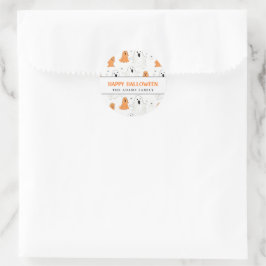 Fun Cartoonish Ghosts Personalisiert Happy Hallowe Runder Aufkleber
