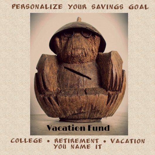 Fun Carved Coconut Monkey Bank Kitsch Fotografisch Poster