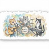 Fun Cat Band Music Piano Drums Keyboard Aufkleber (Vorderseite)
