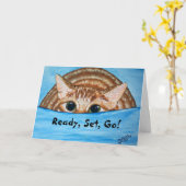 Fun Cat Birthday Card Karte (Gelbe Blume)