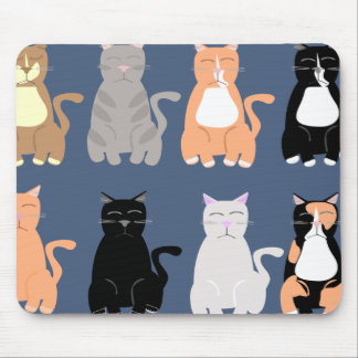 Fun Cat Breeds Typen Cartoon Muster Art Mousepad