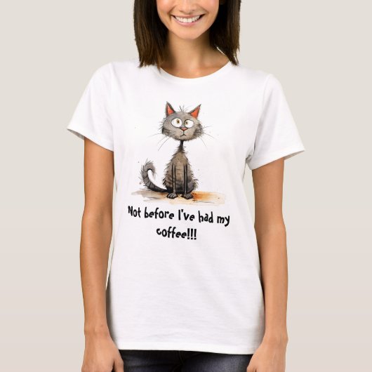 Fun Cat Coffee Women's Basic T - Shirt (Vorderseite)