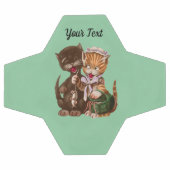 Fun Cat Couple Sharing Rats in Basket Mint Green Fußball (Flach)
