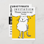 Fun Cat Design Party Einladung (Vorne/Hinten)